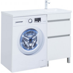 Aquanet Тумба с умывальником Вега 110 R 332266 (белый глянец)