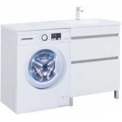 Aquanet Тумба с умывальником Вега 130 R 332419 (белый глянец)