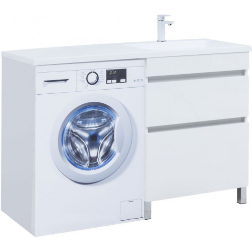 Aquanet Тумба с умывальником Вега 130 R 332419 (белый глянец)