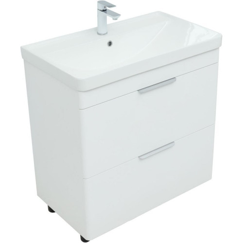 Aquanet Тумба с умывальником Ирис new 80 312429 (белый глянец)