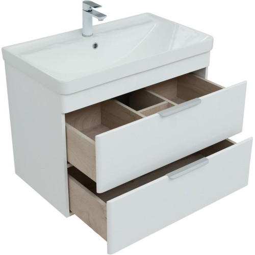 Aquanet Тумба с умывальником Ирис new 80 312431 (белый глянец)