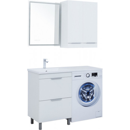 Aquanet Тумба с умывальником Ирис New 120 L 332258 (белый глянец)