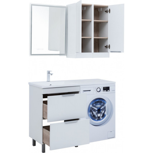 Aquanet Тумба с умывальником Ирис New 120 L 332258 (белый глянец)
