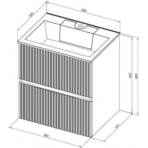 Aquanet Тумба с умывальником Джейн Flat 60 332546 (белый матовый)