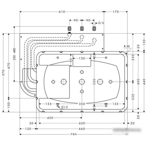 Скрытая часть верхнего душа Hansgrohe Raindance Rainmaker 28414180