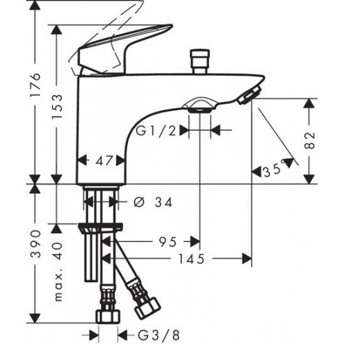 Смеситель с лейкой для биде Hansgrohe Logis 71312000