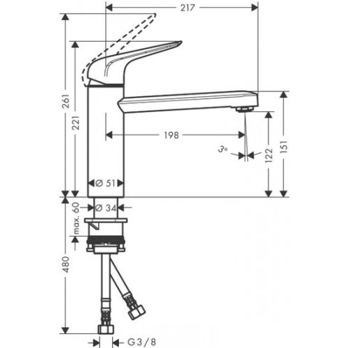 Смеситель Hansgrohe M421-H120 71806800