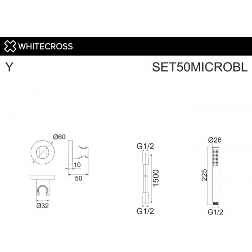 Душевой гарнитур Whitecross SET50MICROBL (черный матовый)