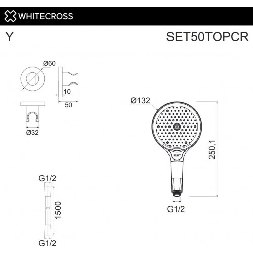 Душевой гарнитур Whitecross SET50TOPCR (хром)
