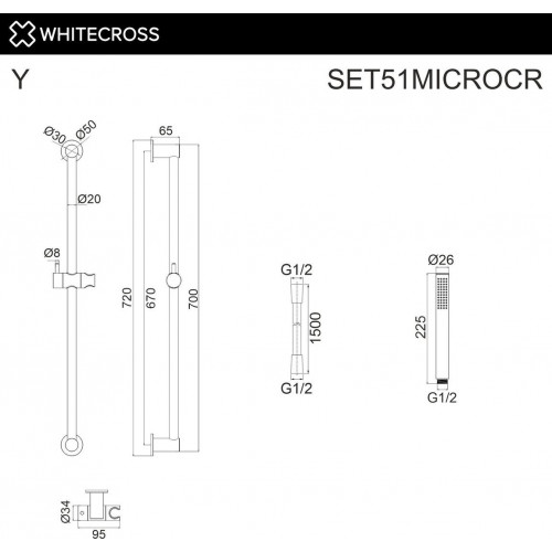 Душевой гарнитур Whitecross SET51MICROCR (хром)