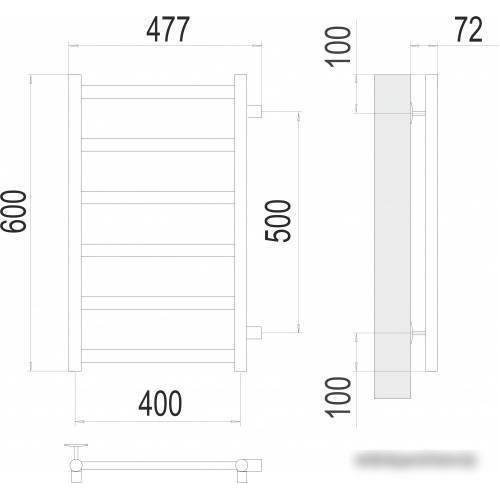 Полотенцесушитель TERMINUS Аврора П6 400х600 бп 500