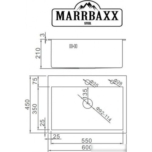 Кухонная мойка MARRBAXX C6045-R (стальной/нержавеющая сталь)