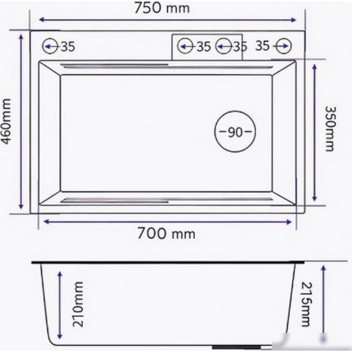 Кухонная мойка MARRBAXX C7546-R Decor C7546-DMR (нержавеющая сталь)