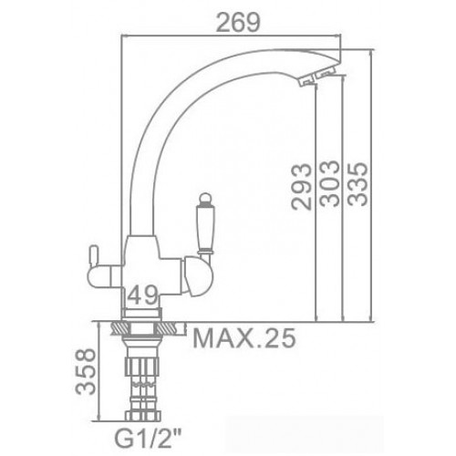 Смеситель Ledeme L4455W-3