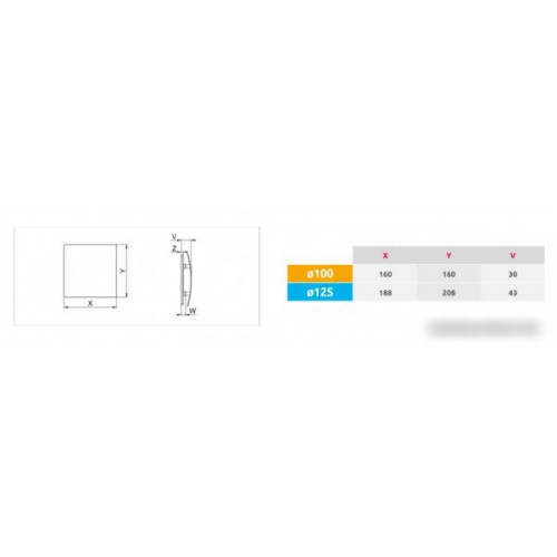 Вентиляционная решетка Awenta RW100sz-PTCB100P