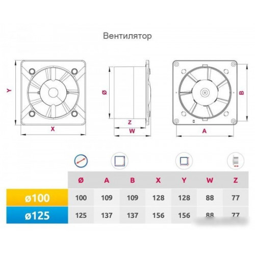 Осевой вентилятор Awenta System+ Turbo 125 KWT125-PECB125M