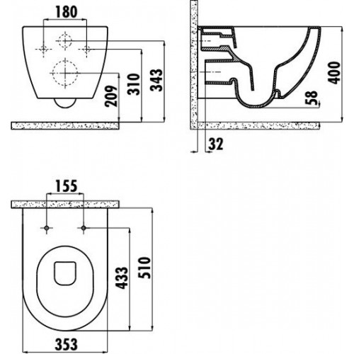 Унитаз Creavit Free FE322-11CB00E-0000