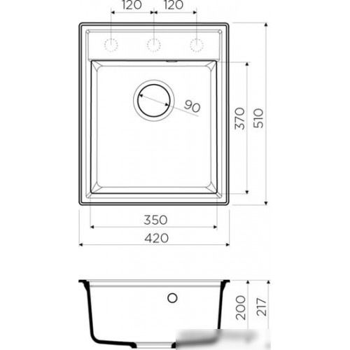 Кухонная мойка Omoikiri Daisen 42 SA