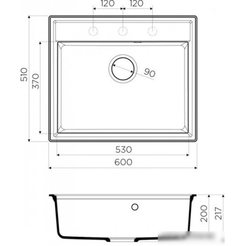 Кухонная мойка Omoikiri Daisen 60 BL