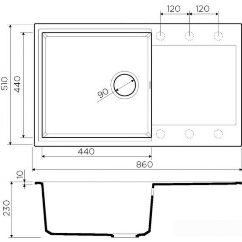 Кухонная мойка Omoikiri Daisen 86 GR