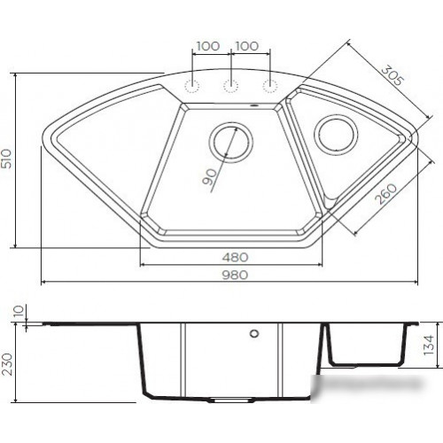 Кухонная мойка Omoikiri Yonaka 98-C-BL 4993716