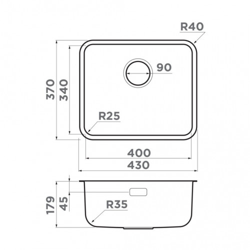 Кухонная мойка Omoikiri Omi 43-U/I-GB Ultra Mini (графит)