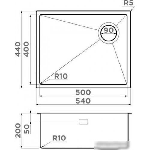 Кухонная мойка Omoikiri Taki 54-U/IF Side SF GB (графит)