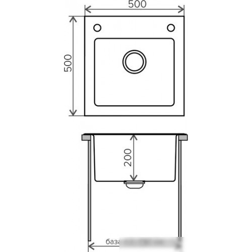 Кухонная мойка Tolero Ceramic glass TG-500 (черный)