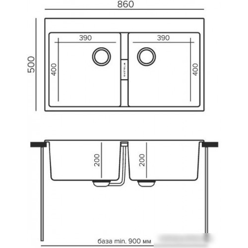 Кухонная мойка Tolero TL-862 (уголь)