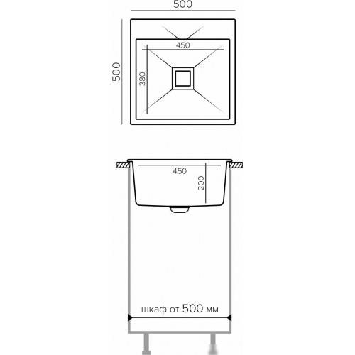 Кухонная мойка Tolero Blade-500 (туман)