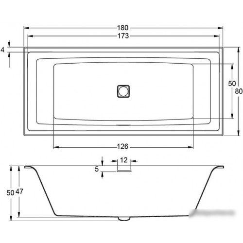 Ванна Riho Still Square Led 180x80 (правая) BR0100500K00130