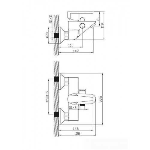 Смеситель Diadonna D87-330105W