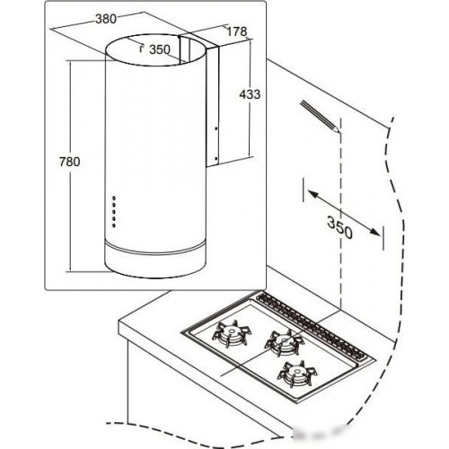 Кухонная вытяжка Meferi TUBE35WH Comfort