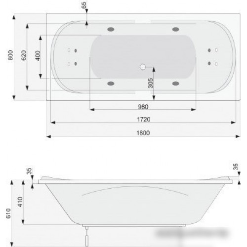 Ванна Poolspa Gemini 180 x 80