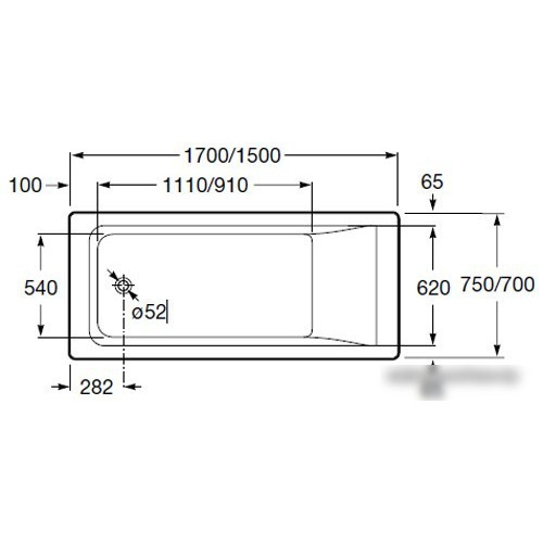 Ванна Roca Easy 170x75 (с каркасом)