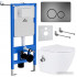 Унитаз подвесной Roxen Antares Bidet в комплекте с инсталляцией StounFix Slim 6 в 1 962282 (кнопка: оружейная сталь)