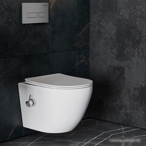 Унитаз подвесной Roxen Antares Bidet в комплекте с инсталляцией StounFix Slim 6 в 1 959767 (кнопка: хром матовый)