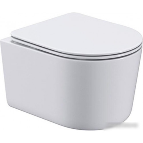 Унитаз подвесной Roxen Simple Compact в комплекте с инсталляцией StounFix Slim 6 в 1 906789 (кнопка: белый глянец)