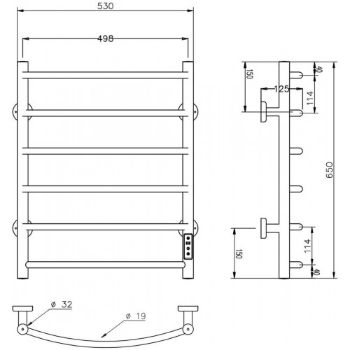 Полотенцесушитель Roxen Santi BK-109A-6T 11030-5365C (хром)