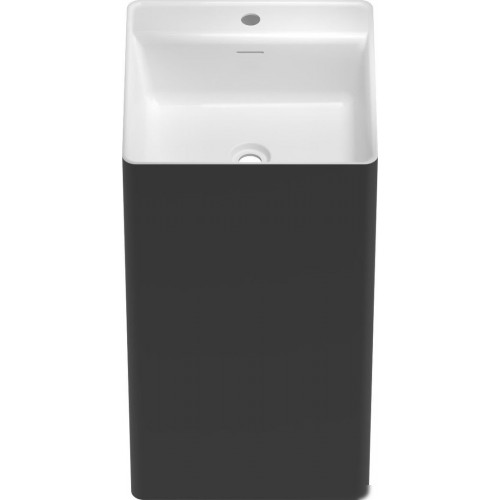 Умывальник Wellsee Pure BY Wellsee 230716000 (отдельностоящий, с отверстием под смеситель, матовый черный/глянцевый белый)