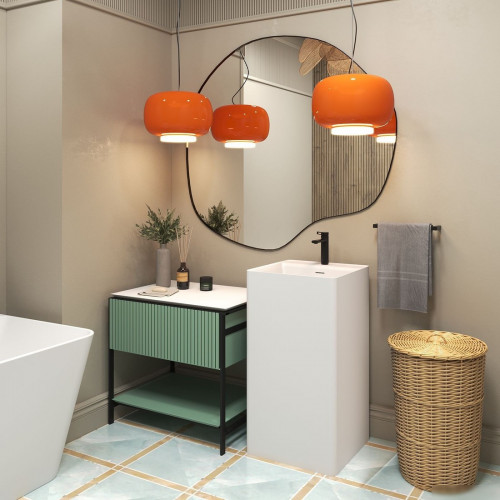 Умывальник Wellsee Pure BY Wellsee 230714000 (отдельностоящий, с отверстием под смеситель, глянцевый белый)