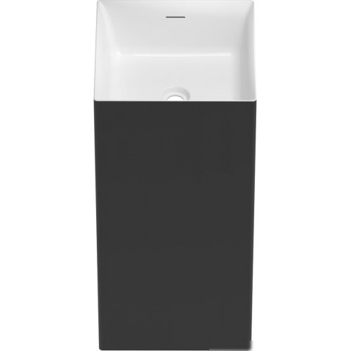 Умывальник Wellsee Pure BY Wellsee 230713000 (отдельностоящий, без отверстия под смеситель, матовый черный/глянцевый белый)