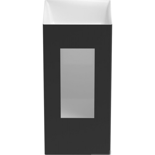 Умывальник Wellsee Pure BY Wellsee 230713000 (отдельностоящий, без отверстия под смеситель, матовый черный/глянцевый белый)