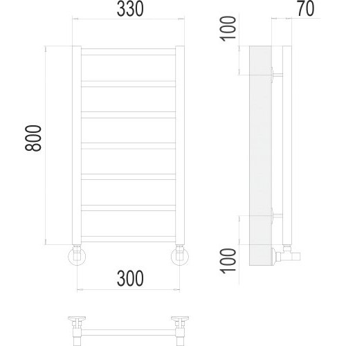 Полотенцесушитель TERMINUS Контур П7 300х800