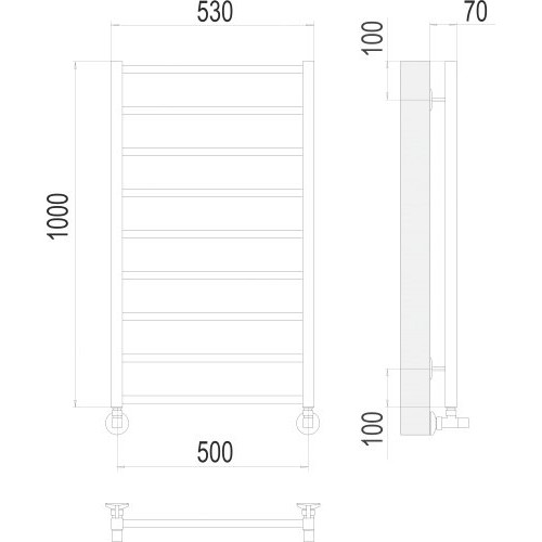 Полотенцесушитель TERMINUS Контур П9 500х1000