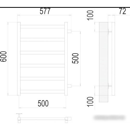 Полотенцесушитель TERMINUS Аврора П6 500x600 бп (золото)