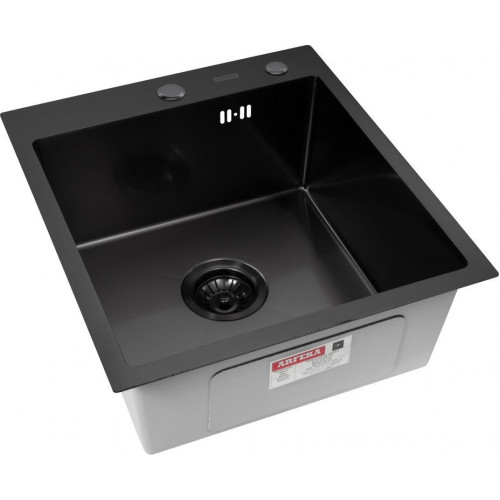 Кухонная мойка ARFEKA ECO AR 450*500 + cмеситель GEMINIA BLACK PVD