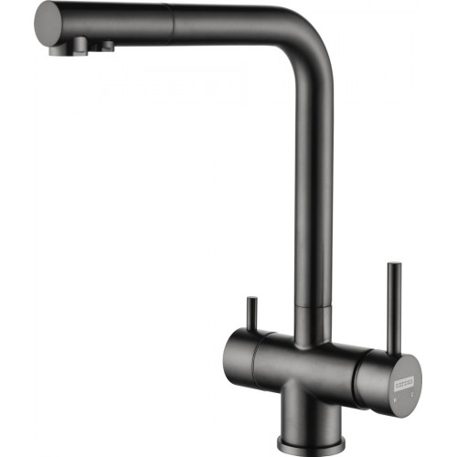 Кухонная мойка ARFEKA ECO AR 450*500 + cмеситель GEMINIA BLACK PVD