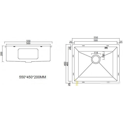 Кухонная мойка ARFEKA ECO AR 550*450 BLACK PVD NANO DECOR