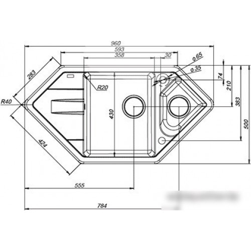 Кухонная мойка IDDIS Vane G V28P965i87